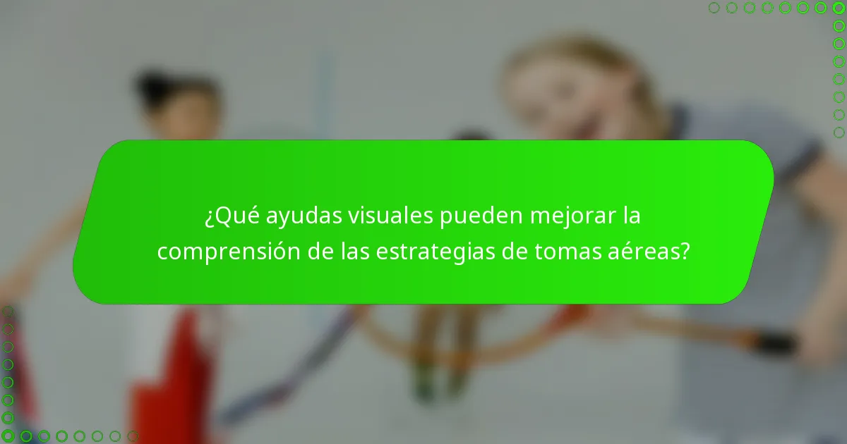 ¿Qué ayudas visuales pueden mejorar la comprensión de las estrategias de tomas aéreas?